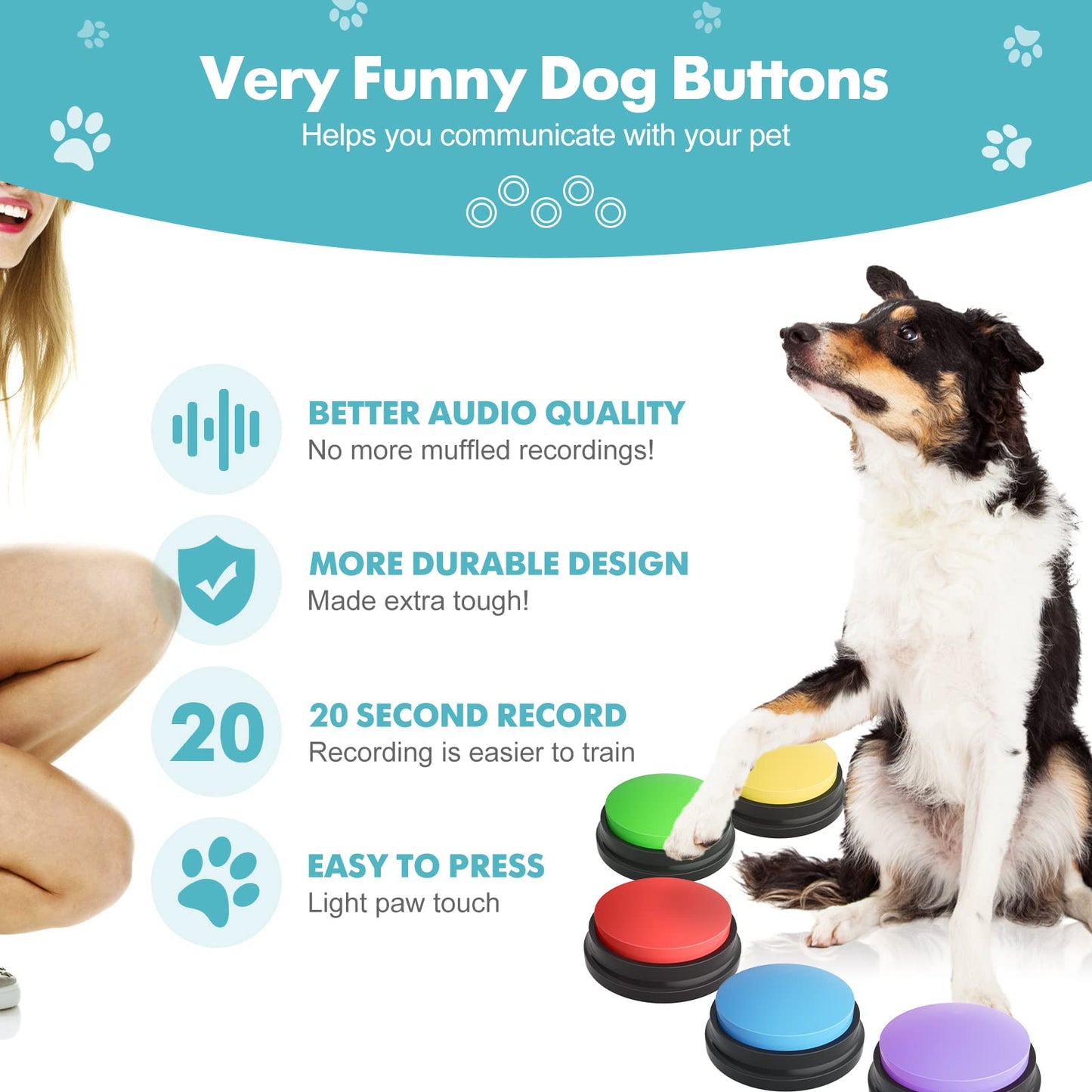 Dog Voice Recording Button Toys