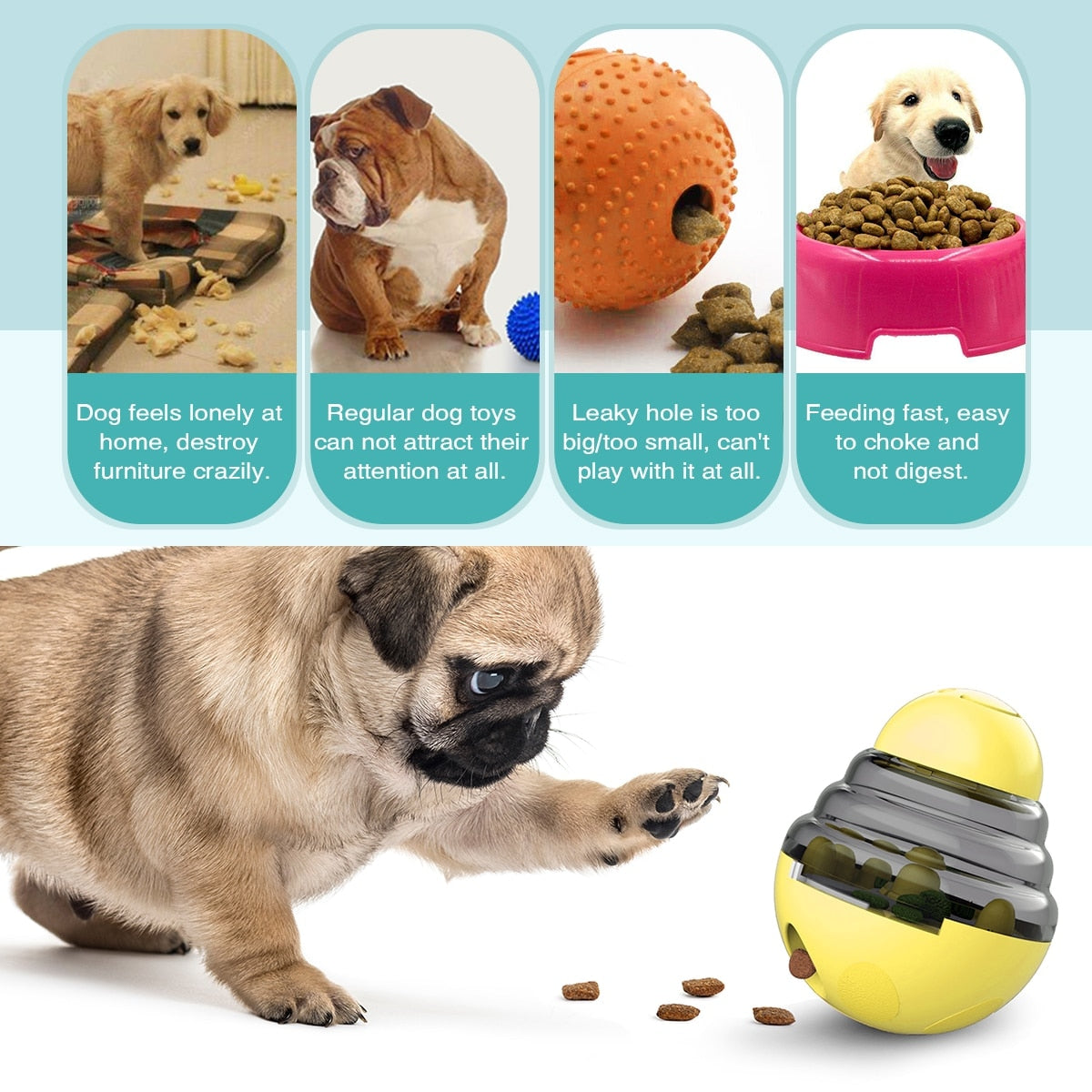 Large Pet Dog IQ Interactive Tumbler Food Dispenser Feeder Puzzle Treat  Ball Toy