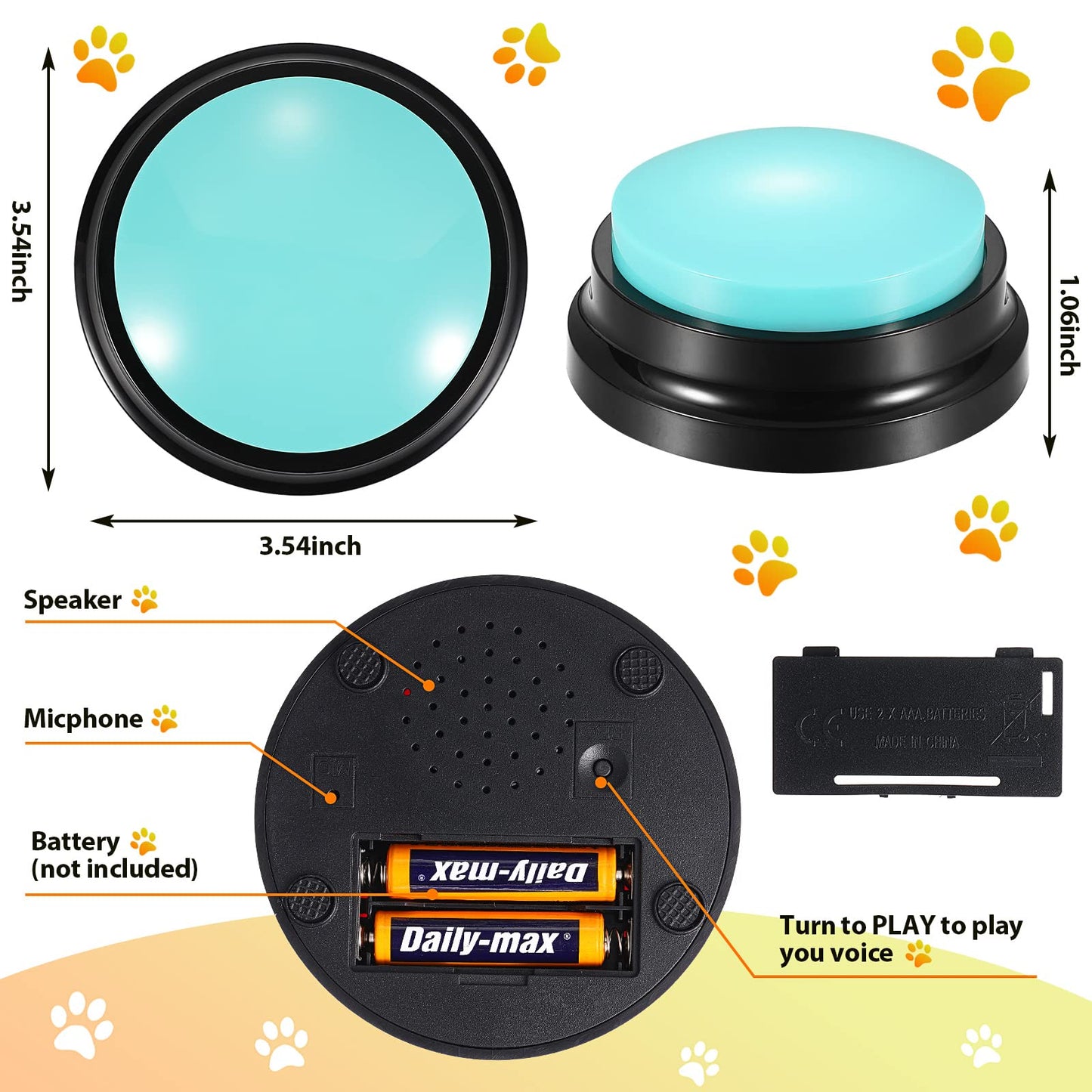 Dog Voice Recording Button Toys